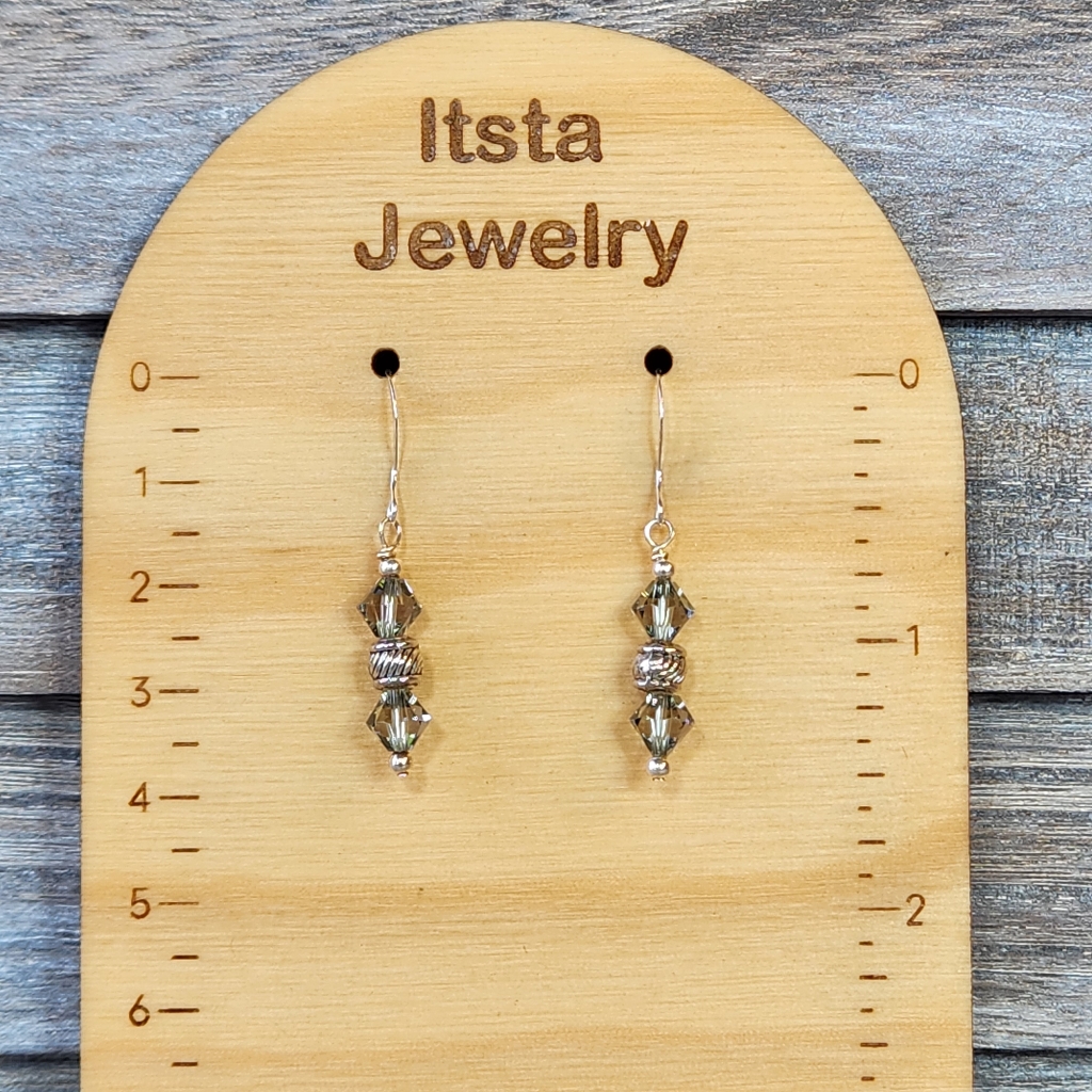 Swarovski Crystal Bicone Earrings Sterling Silver French Earwire Handmade 18$